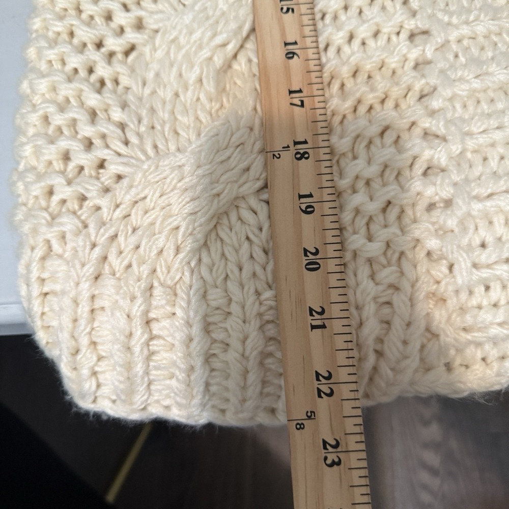Greylin Anthropologie Chunky Cardigan Sweater With Hood Ivory Small Boho Comfy - Picture 7 of 9